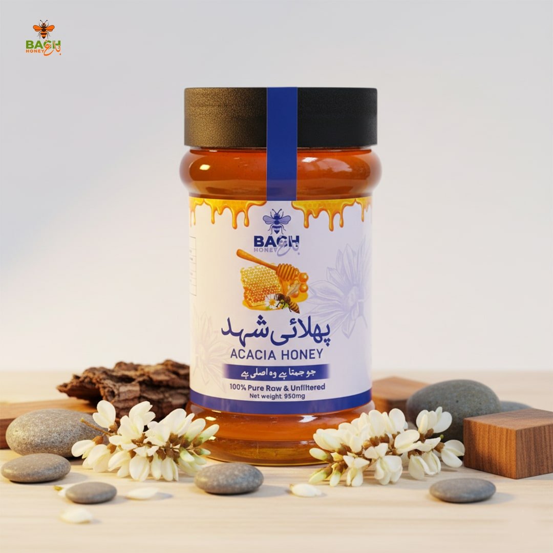 Acacia Honey – 100% Pure, Raw & Lab (HBRI) Tested پھلائی شہد - Bagh Honey