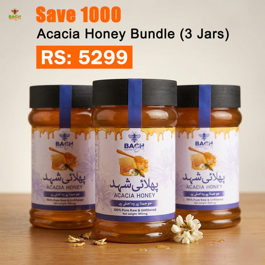 Raw Acacia Honey 3 Pack Bundle - Lab Tested